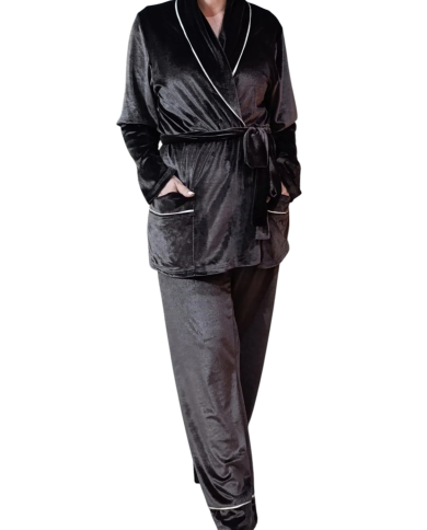 Pyjama velour avec ceinture