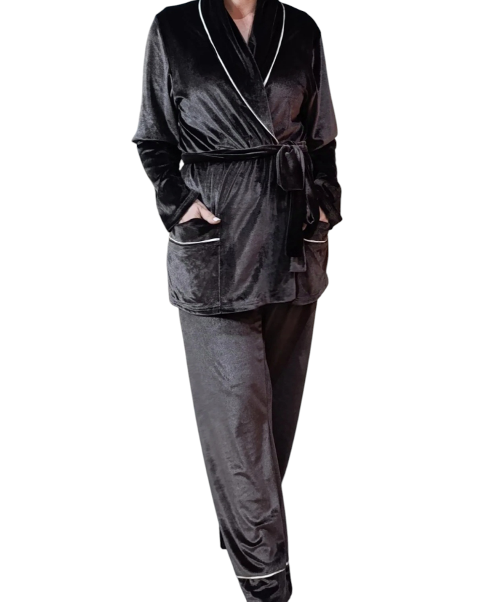 Pyjama velour avec ceinture