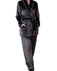 Pyjama velour avec ceinture