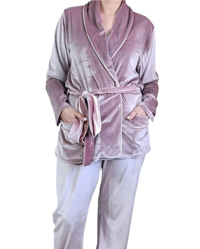 Pyjama velour avec ceinture