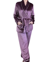 Pyjama velour avec ceinture