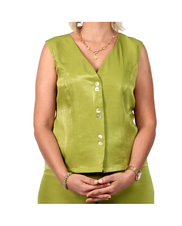 Set satiné viscose sans manche