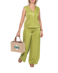 Set satiné viscose sans manche